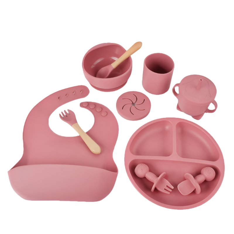 Silicone feeding set - Brick red