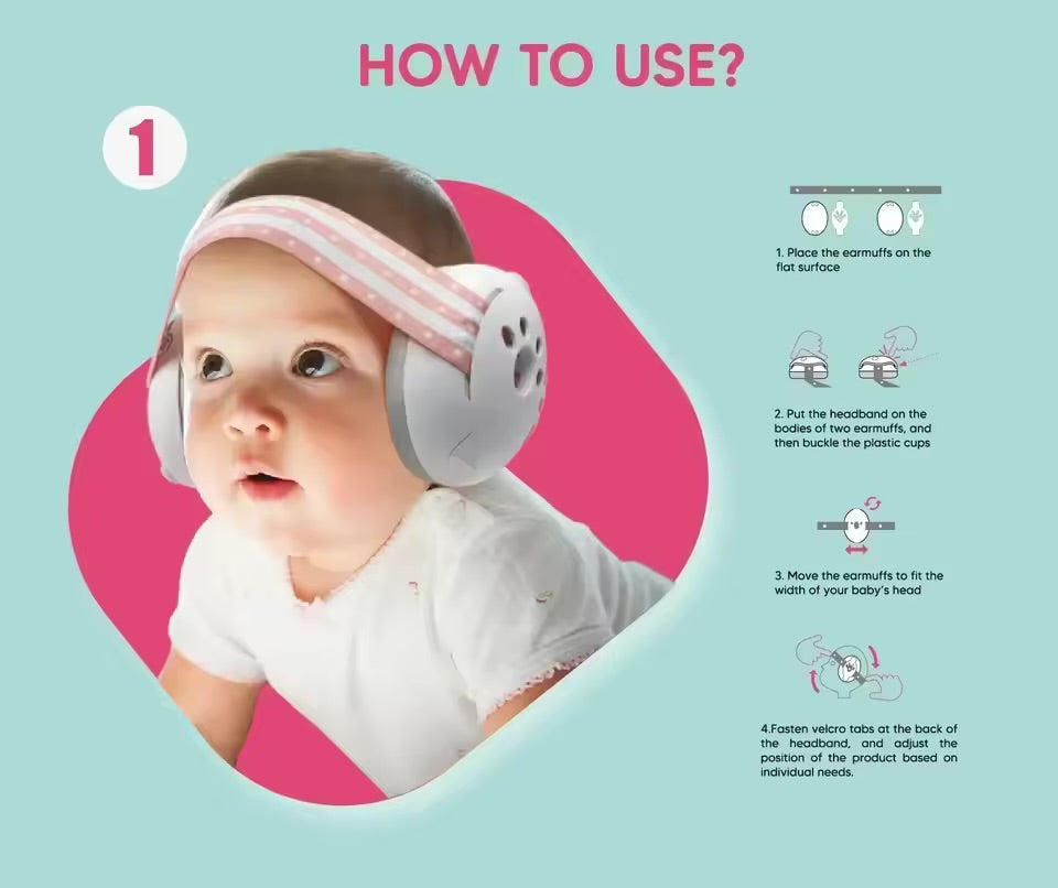 Baby ear defenders - White