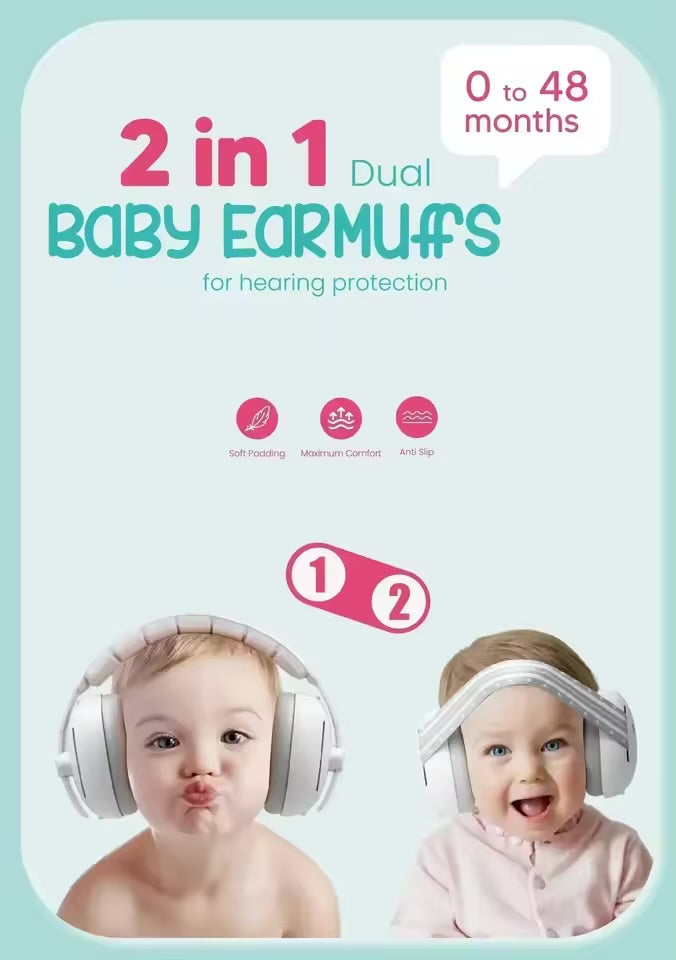 Baby ear defenders - White