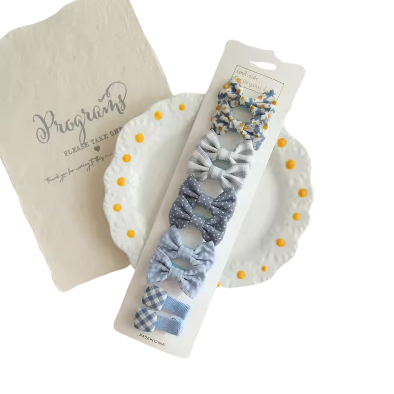 Bow hair clip - Blues