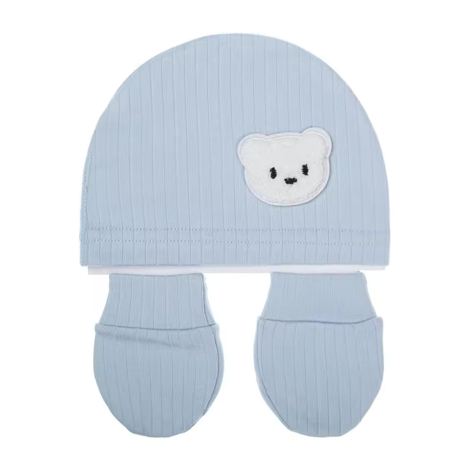 Baby hat and mittens - Blue