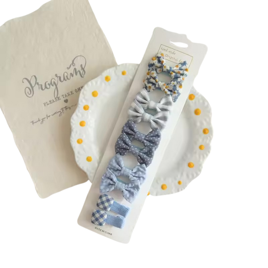 Bow hair clip - Blues