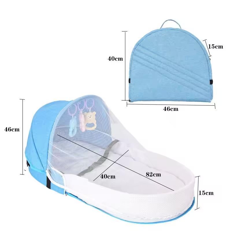 Collapsible portable crib - Blue