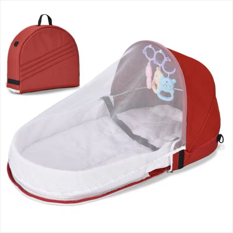 Collapsible portable crib - Red