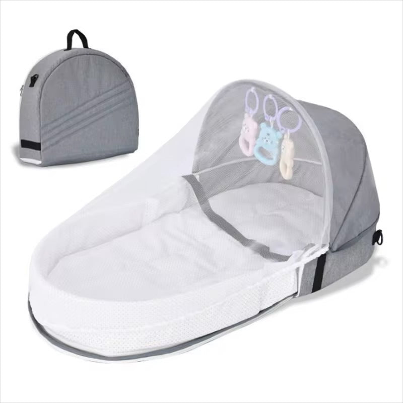 Collapsible portable crib - Grey