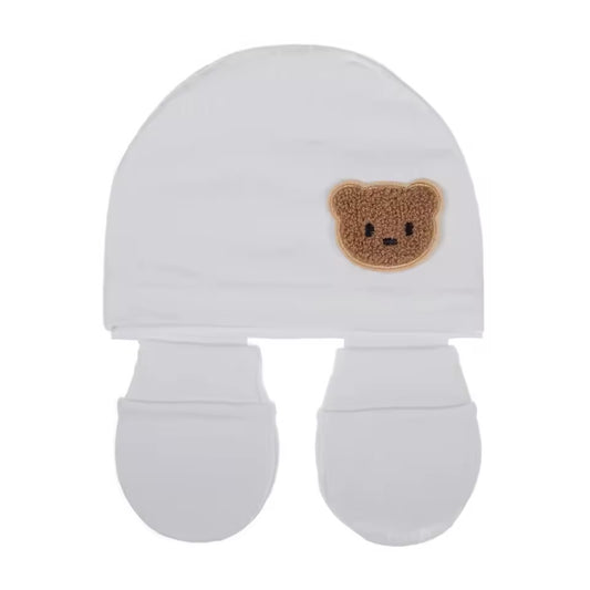 Baby hat and mittens - White
