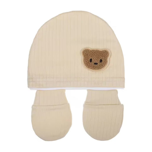 Baby hat and mittens - Cream