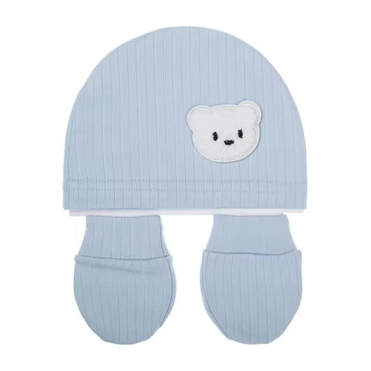 Baby hat and mittens - Blue