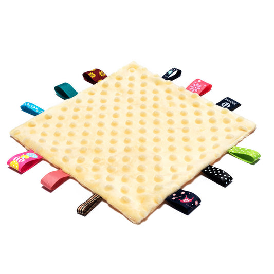 Baby comfort blanket with tags - Yellow