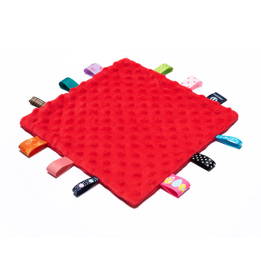 Baby comfort blanket with tags - Red
