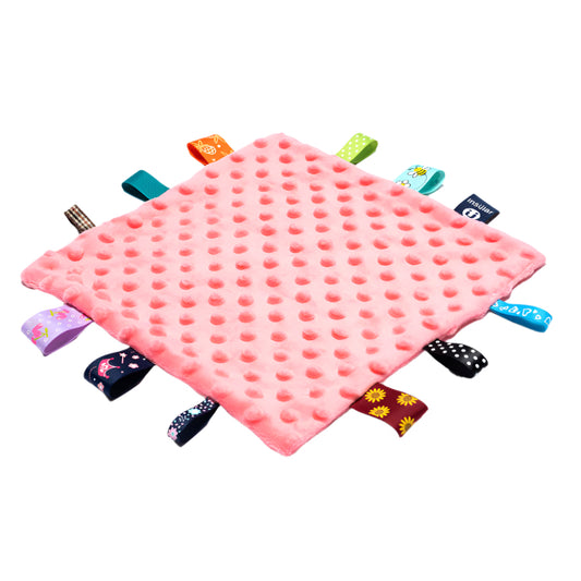 Baby comfort blanket with tags - Pink