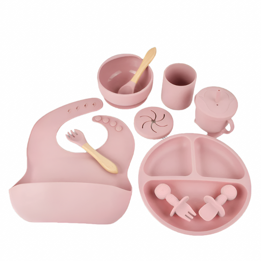 Silicone feeding set - Dark Pink